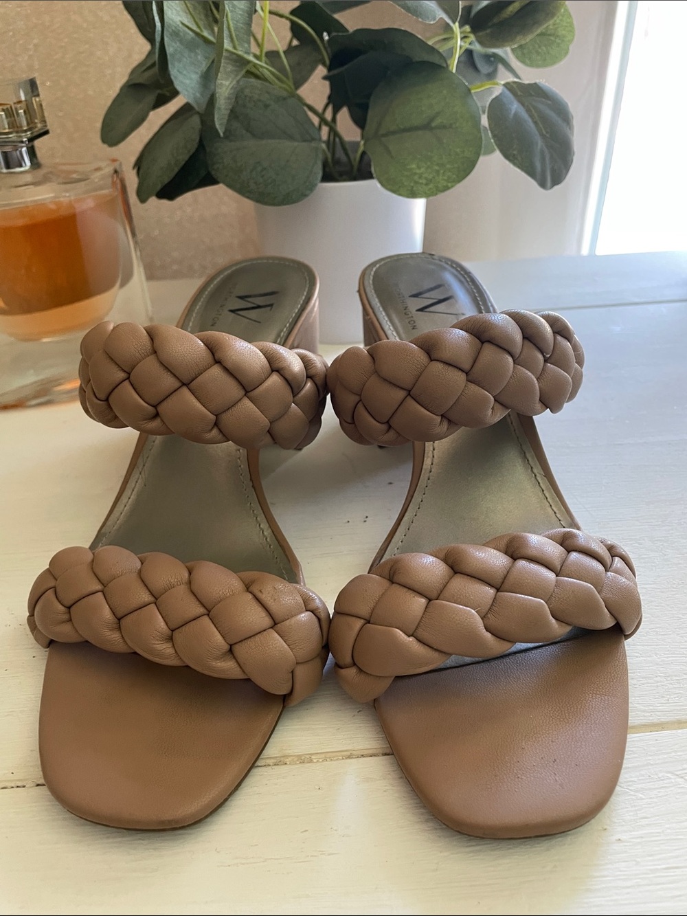 Worthington Braided Double-Strap Slide Sandals - Taupe